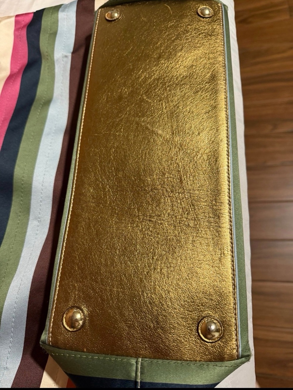 Vintage Coach Colorful Striped Tote Bag with Pouch - Picture 7 of 12